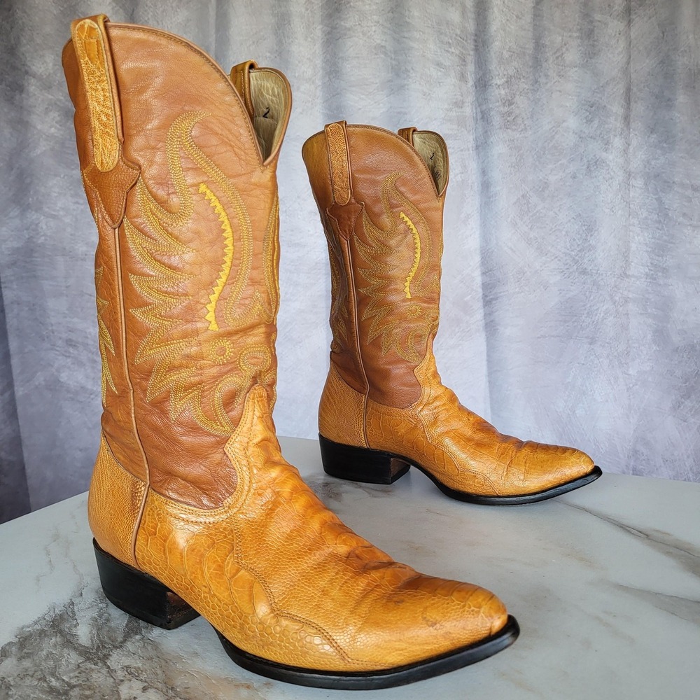 Cuadra Ostrich Leg Western Cowboy Boots Mens US Size 10 Brown